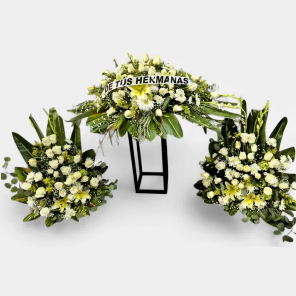juego floral para funeral