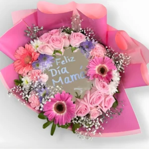 Corazón Floral "Feliz Día Mamá"
